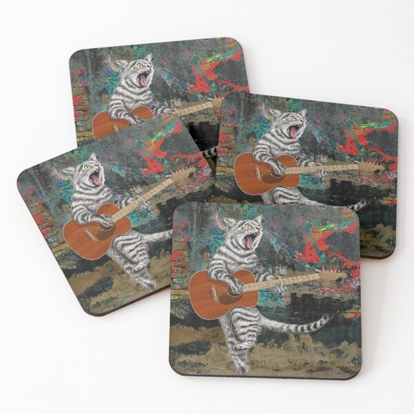 Item preview, Buskers the Acoustic Guitar Alley Cat designed and sold by oz10.