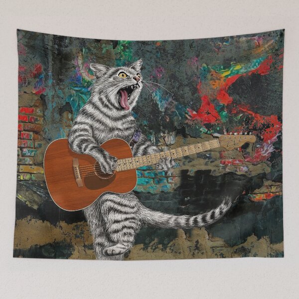 Item preview, Buskers the Acoustic Guitar Alley Cat designed and sold by oz10.