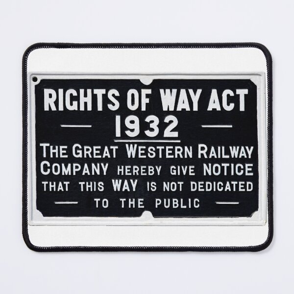 Item preview, Vintage Great Western Railway Right of Way sign designed and sold by Random Railways.