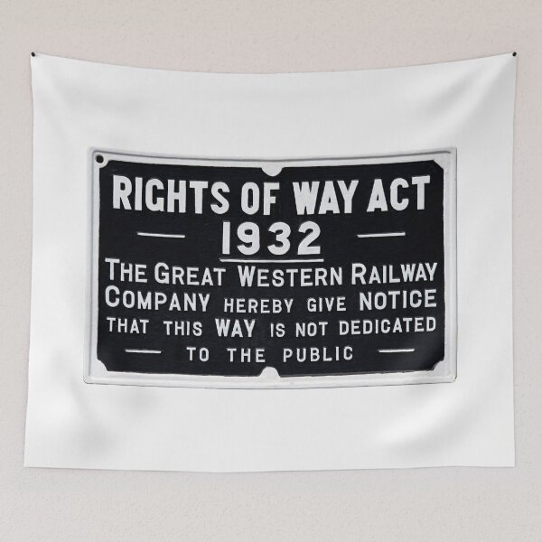 Item preview, Vintage Great Western Railway Right of Way sign designed and sold by Random Railways.