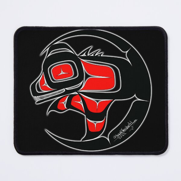 Item preview, Bear cub red tribal style designed and sold by SpeakthunderArt.