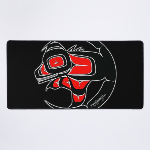 Item preview, Bear cub red tribal style designed and sold by SpeakthunderArt.