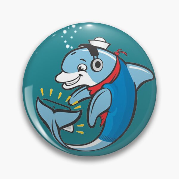 Artikelvorschau, blaues Delphin-Maskottchen entworfen und verkauft von Musnei3i2.
