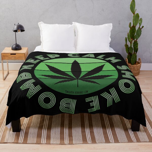 Item preview, Retro Vintage Sunset Green Pot leaf-keep calm smoke bomb designed and sold by YomeHayin.