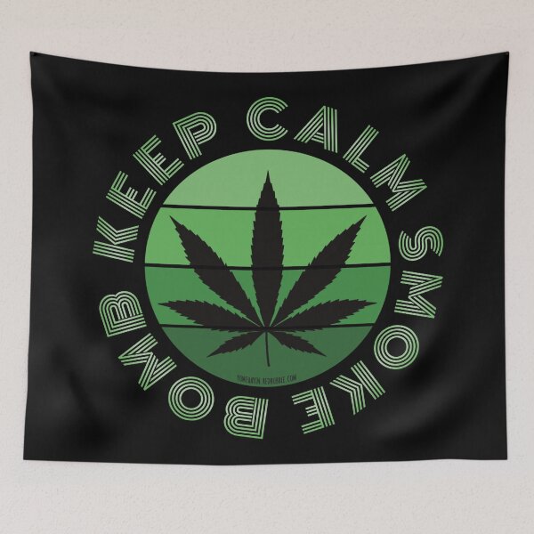 Item preview, Retro Vintage Sunset Green Pot leaf-keep calm smoke bomb designed and sold by YomeHayin.