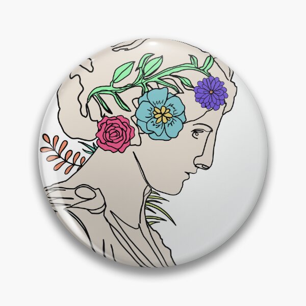 Item preview, Greek Statue Flowers Layered Sticker designed and sold by bookishthorns.