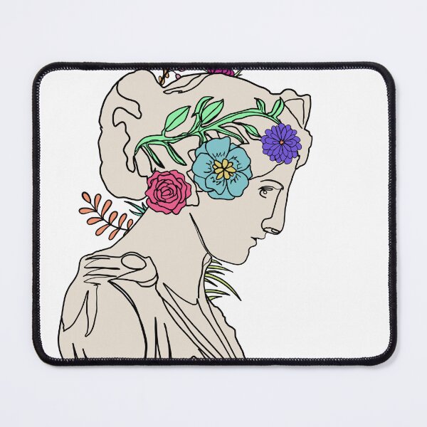 Item preview, Greek Statue Flowers Layered Sticker designed and sold by bookishthorns.