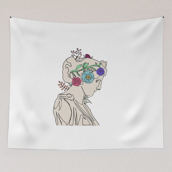 Item preview, Greek Statue Flowers Layered Sticker designed and sold by bookishthorns.
