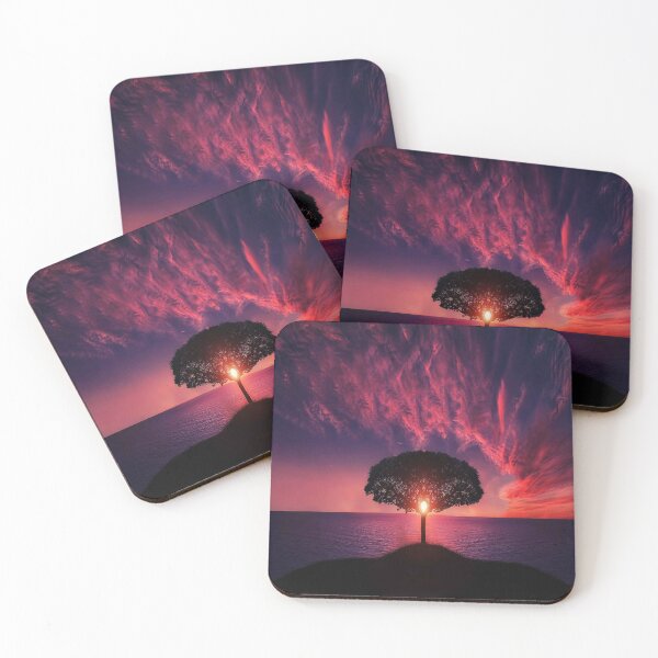 Item preview, silhouette of tree near body of water during beautiful sunset designed and sold by M Mariatique.