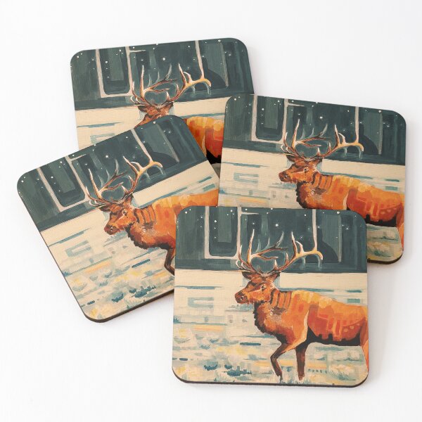 Item preview, lone elk painting designed and sold by sophunart.