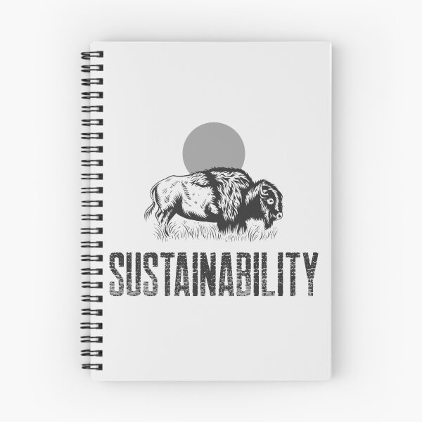 Item preview, Sustainability - Black American Bison Ox With A Grey Sun In The Background designed and sold by pixelplaza.