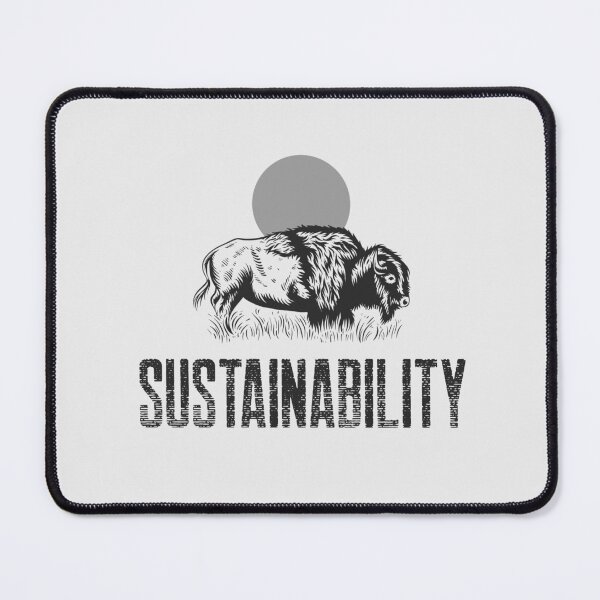 Item preview, Sustainability - Black American Bison Ox With A Grey Sun In The Background designed and sold by pixelplaza.