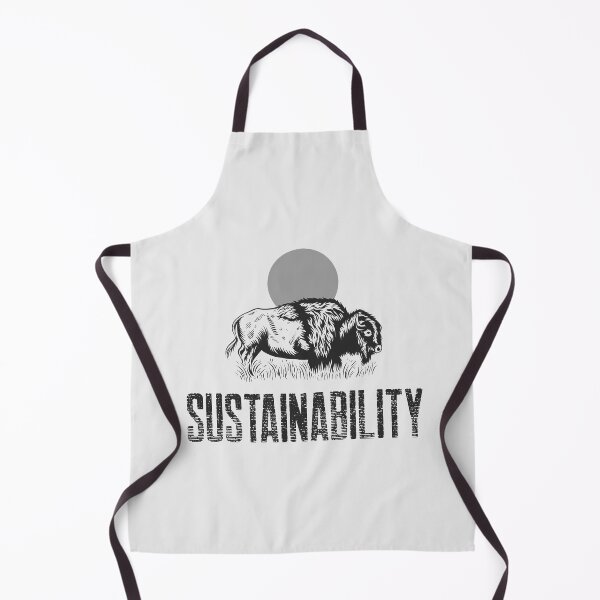 Item preview, Sustainability - Black American Bison Ox With A Grey Sun In The Background designed and sold by pixelplaza.