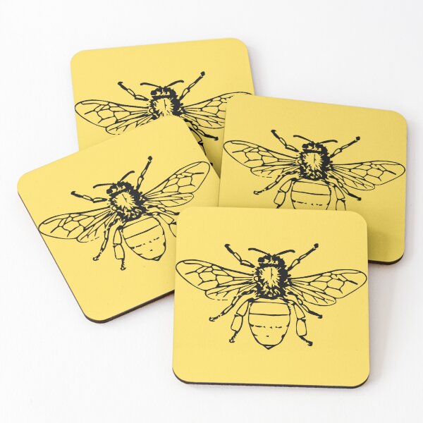 Item preview, Bee Print Yellow Background designed and sold by designsbyreaia.