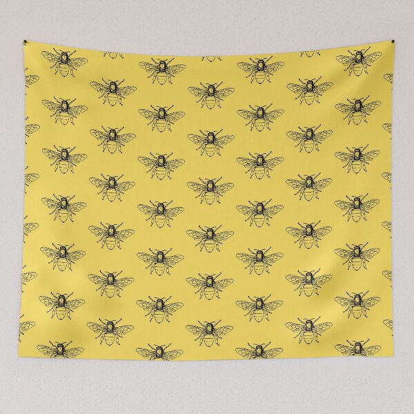 Item preview, Bee Print Yellow Background designed and sold by designsbyreaia.