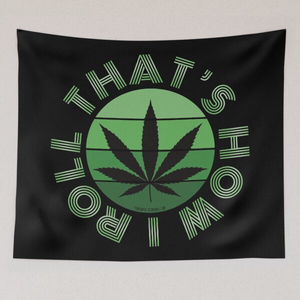 Item preview, Retro Vintage Sunset Green Pot leaf-Thats how I roll designed and sold by YomeHayin.