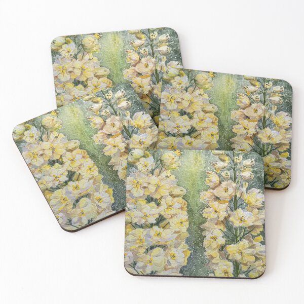 Item preview, cream delphiniums painted in watercolour designed and sold by suespaintroom.