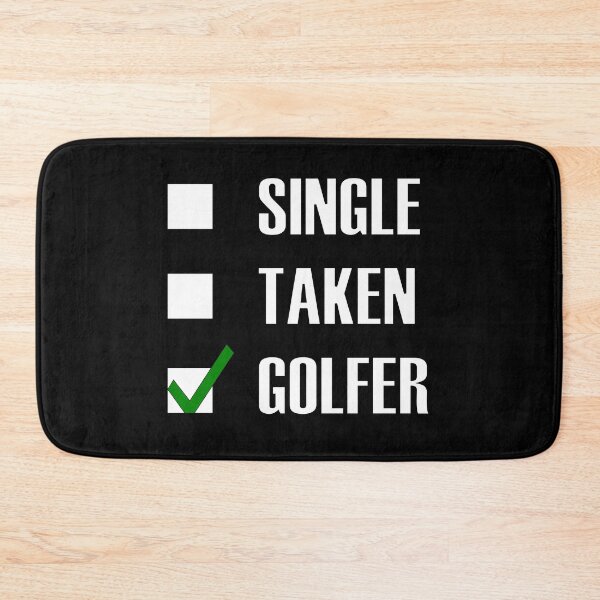 Item preview, Funny Essentials: Single Taken Golfer Green tick check box - Sleek white typography black outline design (dark mode) designed and sold by Deegital18.