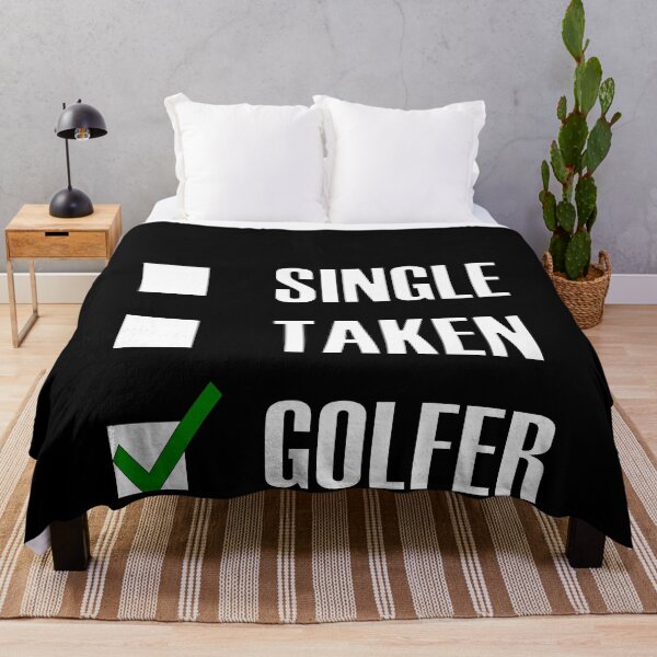 Item preview, Funny Essentials: Single Taken Golfer Green tick check box - Sleek white typography black outline design (dark mode) designed and sold by Deegital18.