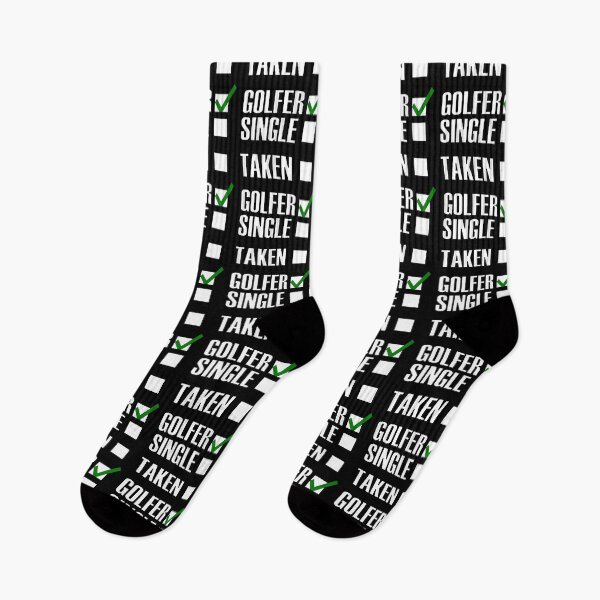 Item preview, Funny Essentials: Single Taken Golfer Green tick check box - Sleek white typography black outline design (dark mode) designed and sold by Deegital18.