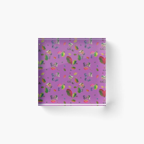 Item preview, Chokeberry and autumn leaves. Lilac background. designed and sold by Elena-Art-Ru.
