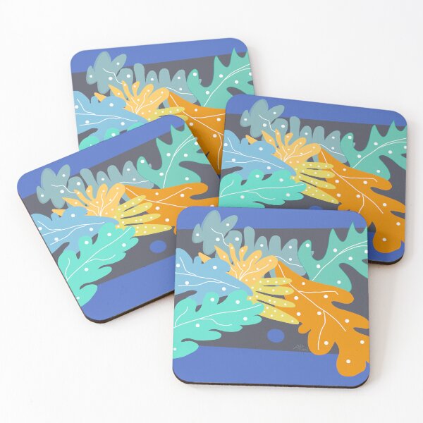 Item preview, Abstract Colorful Leaves With Dots - abstract art designed and sold by art64.