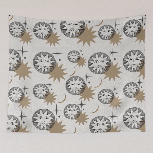 Item preview, Moon and sun and stars pattern designed and sold by fleursophia.