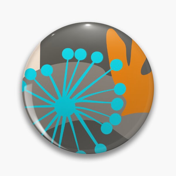 Item preview, Abstract Art Mid Century Style Turquoise And Orange - abstract modern art designed and sold by art64.