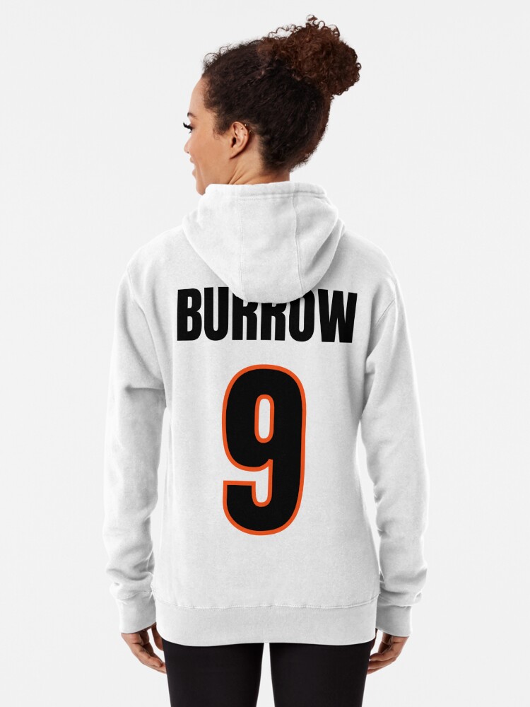 Cincinnati Bengals Joe Burrow Custom White Jersey Style Hoodie Hoody  Sweatshirt