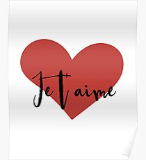 Je t'aime - Liebes-Herz-Valentinsgruß-Tageszitat Poster