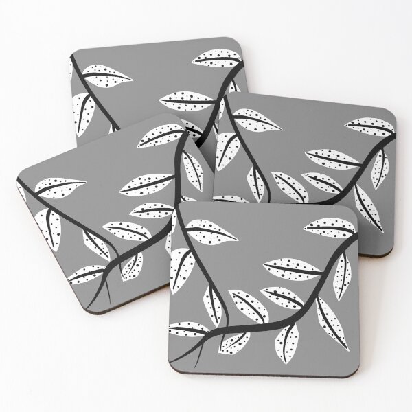 Item preview, Abstract Leaf Art Black And White On Gray  designed and sold by art64.