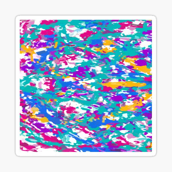 Blue, Fuchsia and Yellow Abstract Sticker