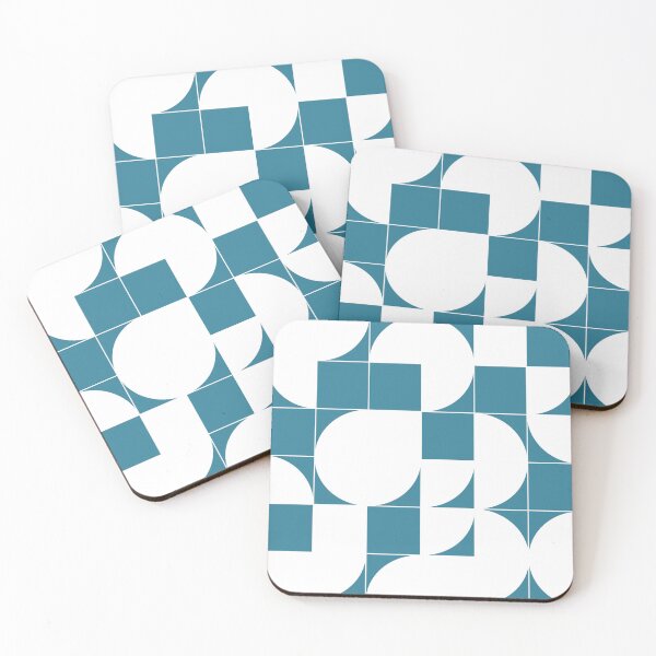 Item preview, Abstract Teal White Green Circle Square Pattern designed and sold by Lubo Lubenov.