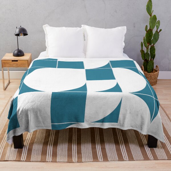 Item preview, Abstract Teal White Green Circle Square Pattern designed and sold by Lubo Lubenov.