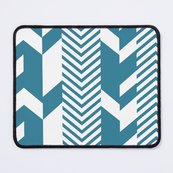 Item preview, Chevron Teal White Geometric Pattern designed and sold by Lubo Lubenov.