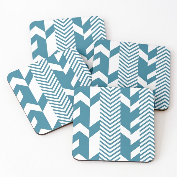 Item preview, Chevron Teal White Geometric Pattern designed and sold by Lubo Lubenov.