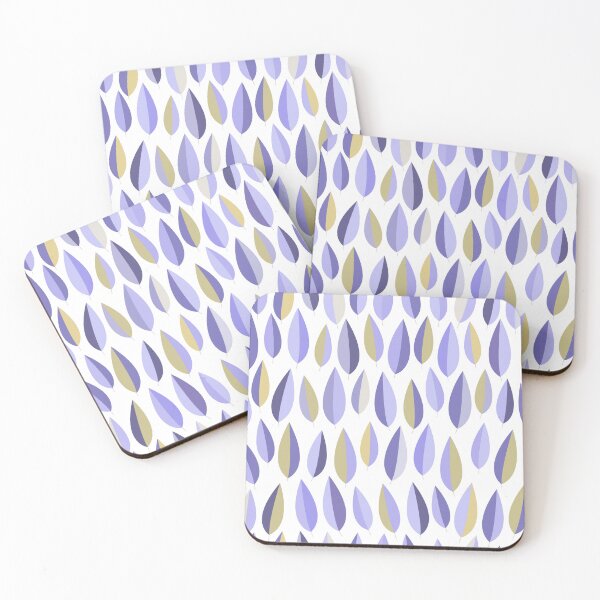 Item preview, Mid Mod Dancing Leaf Pattern in Very Peri tones on white designed and sold by Dominiquevari.