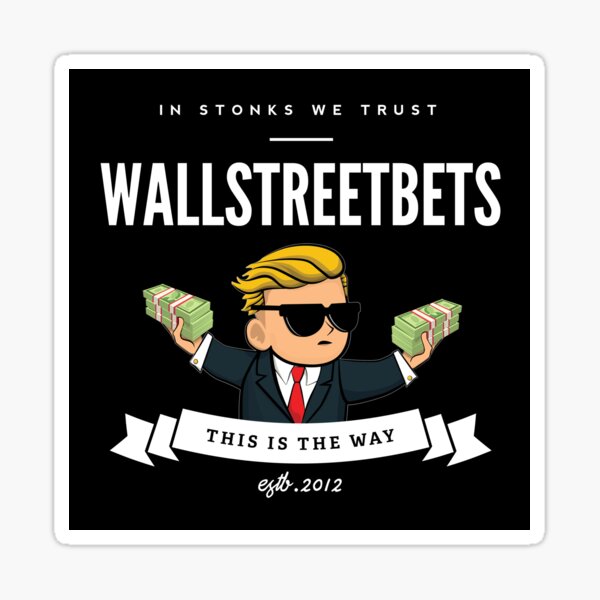 Item preview, Wallstreetbets Stonks (Black Square Cut) designed and sold by DesignsByER.