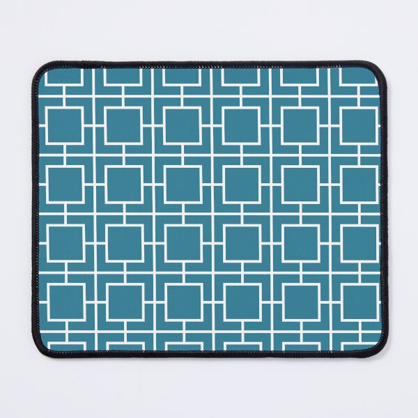 Item preview, Square Ornament Pattern in teal and white designed and sold by Lubo Lubenov.
