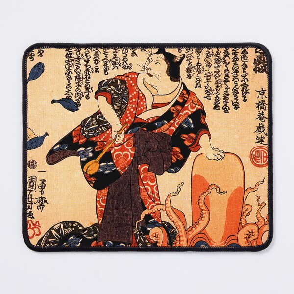 Item preview, Utagawa Kuniyoshi - A cat dressed as a woman tapping the head of an octopus (circa 1847) designed and sold by Geraldo Garcia.