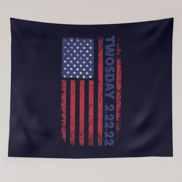 Item preview, Memorable Day of the Year TWOSDAY 2.22.22 Distressed Grunge Vertical American Flag, Numerological Event, USA Grunge 2s Day Flag, Matching Family, 2 22 222, Twosday Commemorative, 22222 Souvenir designed and sold by zenturtlemerch.