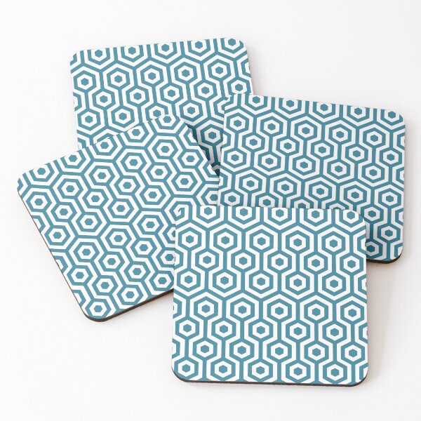 Item preview, Hexagon Teal Blue Geometric pattern designed and sold by Lubo Lubenov.