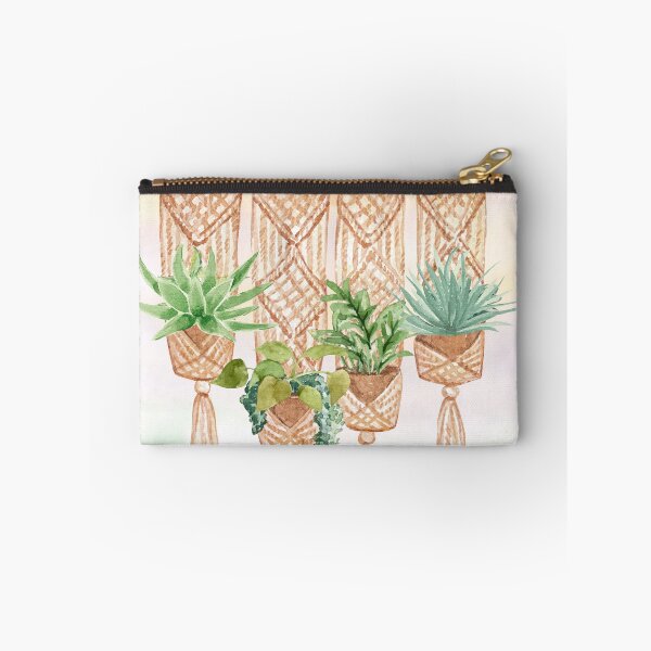 Item preview, Macramé Hanging Basket - Cute Potted Plants Watercolor Art designed and sold by SeasonsChange-.
