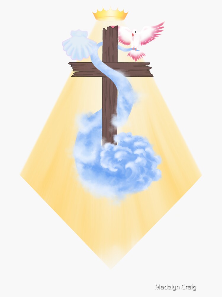 Thumbnail 3 of 3, Sticker, I am Baptized into Christ designed and sold by Madelyn Craig.