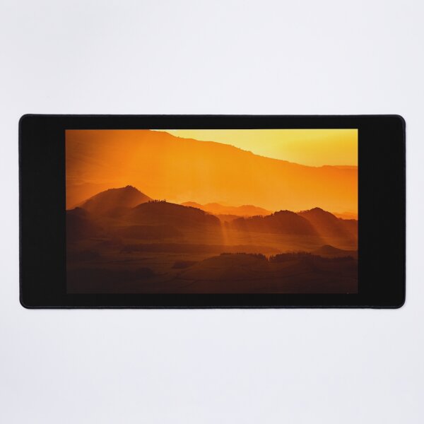 Item preview, Colorful sunrise, orange and yellow colors, sun rays over mountains, golden hour. designed and sold by AylaHarbich.