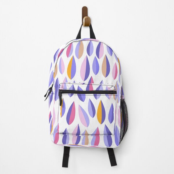 Item preview, Mid Mod Joyful Leaf Pattern in Very Peri, Strawberry, Orange and Pink designed and sold by Dominiquevari.