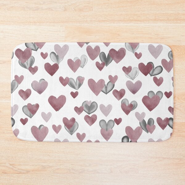 Item preview, Love Life - Cute Pink and Gray Rustic Watercolor Art Heart Pattern  designed and sold by SeasonsChange-.