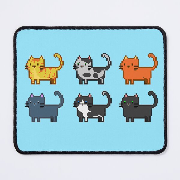 Item preview, Cute Pixel Cats Two Rows designed and sold by With Love, InspireMari.