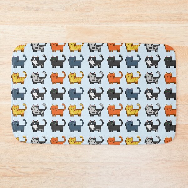 Item preview, Cute Pixel Cats Two Rows designed and sold by With Love, InspireMari.