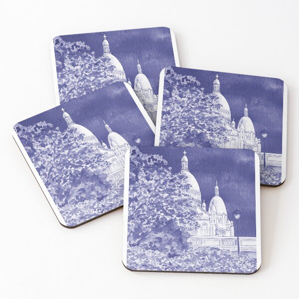 Item preview, Purple Blue Very Peri Gorgeous Sacre Coeur Cathedral Montmartre Paris France designed and sold by Irina Sztukowski.